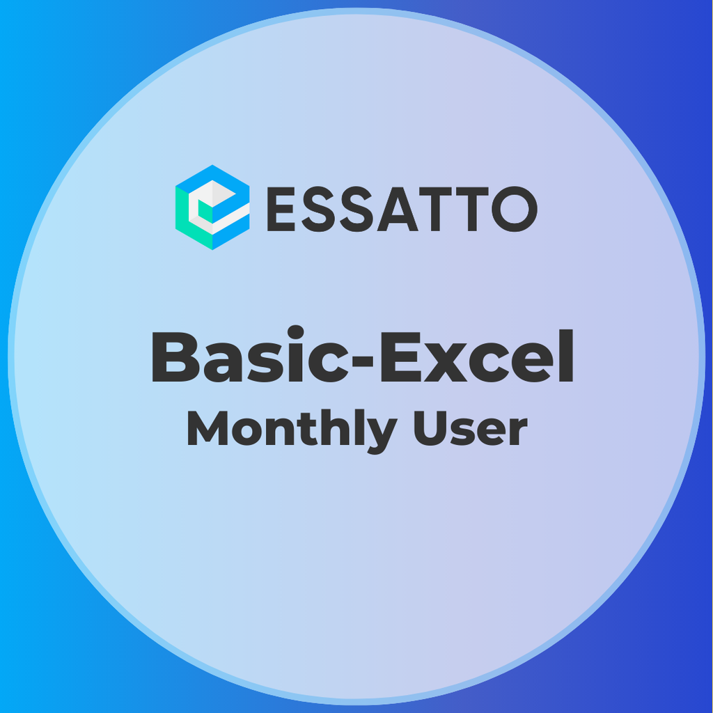 Essatto Basic-Excel User  - 12 Month Subscription (Payable Monthly in Advance)